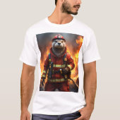 **"Blazing Brawn: The Otter Firefighter"*** T-Shirt (Vorderseite)