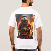 **"Blazing Brawn: The Otter Firefighter"*** T-Shirt (Rückseite)
