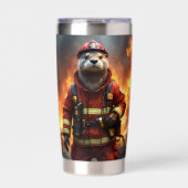 **"Blazing Brawn: The Otter Firefighter"*** Thermobecher (Vorderseite)