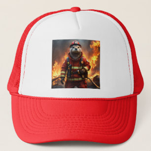 **"Blazing Brawn: The Otter Firefighter"*** Truckerkappe