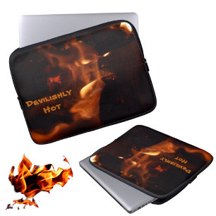 Blazing Devilish Flames Fotofeuer Laptopschutzhülle