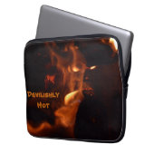 Blazing Devilish Flames Fotofeuer Laptopschutzhülle (Vorderseite Links)