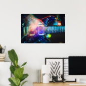 Blazing Electric Guitar Poster (Heimbüro)