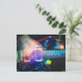 Blazing Electric Guitar Postkarte (Stehend Vorderseite)