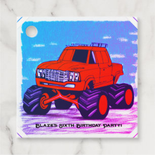 Blazing Fury: Der rote Monster Truck Geschenkanhänger