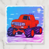 Blazing Fury: Der rote Monster Truck Geschenkanhänger (Rückseite)