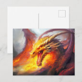 Blazing Fury – Medieval Fire-Breathing Dragon in A Postkarte (Vorne/Hinten)
