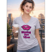Blazing Hot Vibes Women's Basic V-Neck T - Shirt v