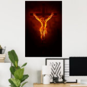Blazing Jesus Crucifixe Poster (Heimbüro)