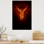 Blazing Jesus Crucifixe Poster (Küche)