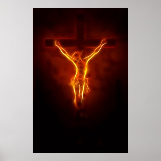 Blazing Jesus Crucifixe Poster (Vorne)