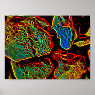 Blazing Neon Painted Kies Poster