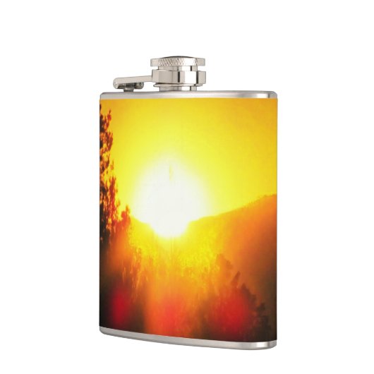 Blazing Orange Sunset Flachmann (Links)