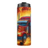 Blazing Red Semi Truck Flames Thermosbecher (Vorderseite)
