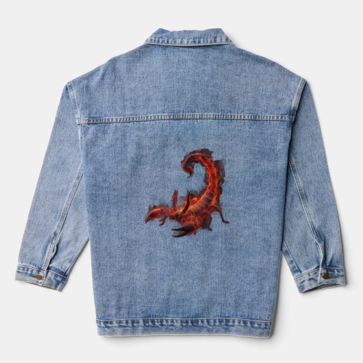 Blazing Scorpion Mythical Creature Fantasy Art Jeansjacke (Rückseite)