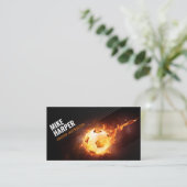 Blazing Soccer Ball | Fußballsportgeschenke Visitenkarte (Stehend Vorderseite)