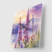 Blazing Star Beauty Quadratische Wanduhr (Winkel)