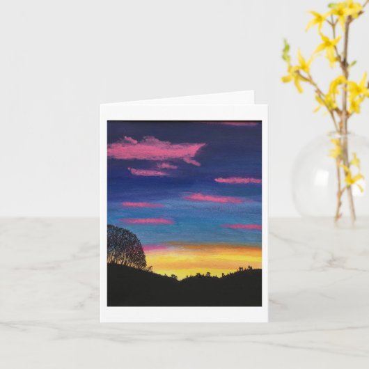 Blazing Sunset Folded Note Card Karte (Gelbe Blume)