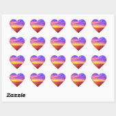 Blazing Sunset Heart Sticker (Blatt)
