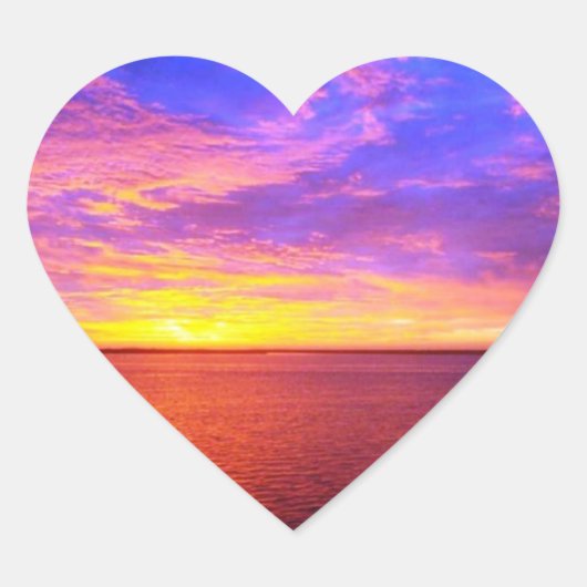 Blazing Sunset Heart Sticker (Vorderseite)