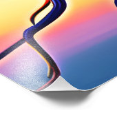 Blazing Sunset Tree Art Fotodruck (Ecke)