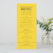 Blazing Yellow Wedding Menu Menükarte (Stehend Vorderseite)