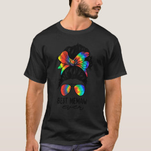 Bleach Best Memaw Ever Gefärbte Krawatte Messy Bun T-Shirt