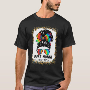 Bleach Best Nonni Ever Gefärbte Krawatte Messy Bun T-Shirt