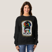 Bleach Beste Mutter je Gefärbte Krawatte Messy Bun Sweatshirt (Vorne ganz)