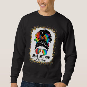 Bleach Beste Mutter je Gefärbte Krawatte Messy Bun Sweatshirt