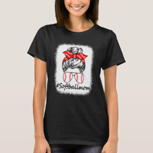 Bleach Softball Mama Baseball Softball Mama Messy T-Shirt