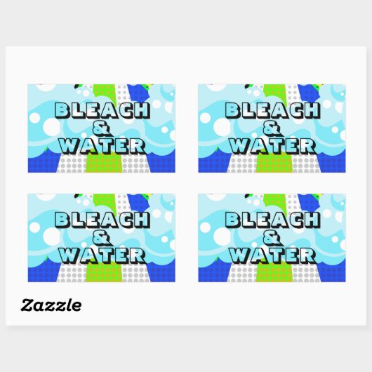 BLEACH & WASSER RECHTECKIGER AUFKLEBER (Blatt)