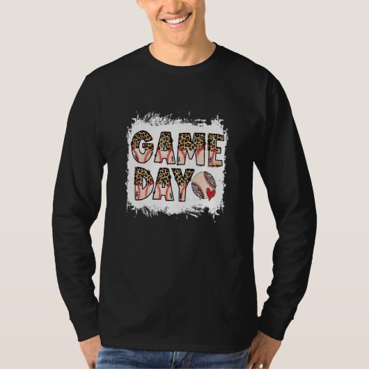 Bleached Ball Game Day Vibes Heart Leopard T-Shirt (Vorderseite)