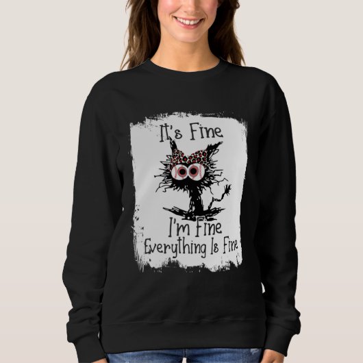 Bleached Baseball Mom Messy cat Softball Mom Mothe Sweatshirt (Vorderseite)