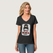 Bleached Baseball Noni Leopard Messy Bun Mothers D T-Shirt (Vorderseite Vollansicht)