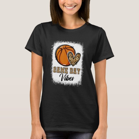 Bleached Basketball Game Day Vibes Basketball Mom T-Shirt (Vorderseite)