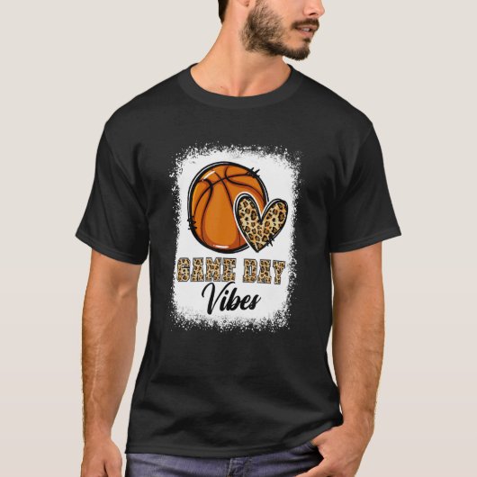 Bleached Basketball Game Day Vibes Basketball Mom T-Shirt (Vorderseite)