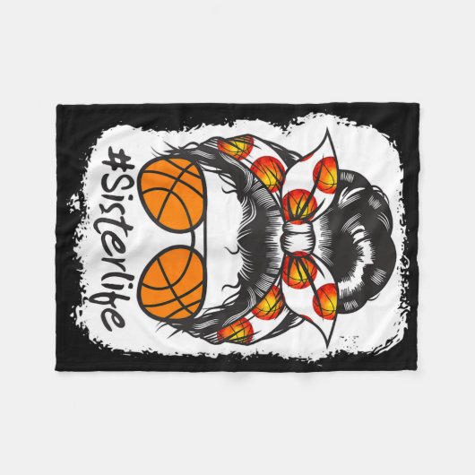 Bleached Bysketbyll Sister Life Messy Bun Byll Fleecedecke (Vorderseite (Horizontal))