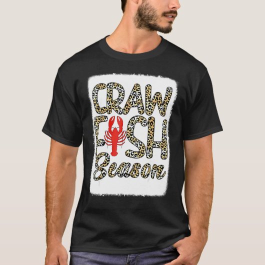 Bleached Craw Fish Season Leopard Crawfish Boil Lo T-Shirt (Vorderseite)