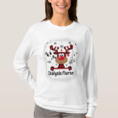 Bleached Dialysis Nurse Life Reindeer Christmas T-Shirt (Vorderseite)
