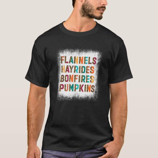 Bleached Flannels Hayrides Bonfire Pumpkins Girl T-Shirt (Vorderseite)