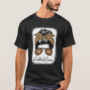 Bleached Football Cousin Life with Leopard Messy B T-Shirt