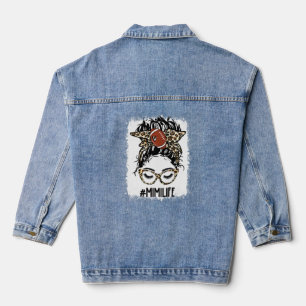 Bleached Football Mimi Messy Bun Game Day Mütter Jeansjacke