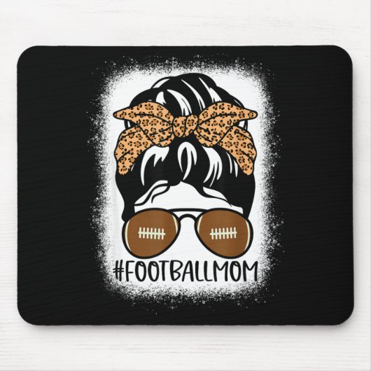 Bleached Football Mom Life With Leopard And Messy Mousepad (Vorne)