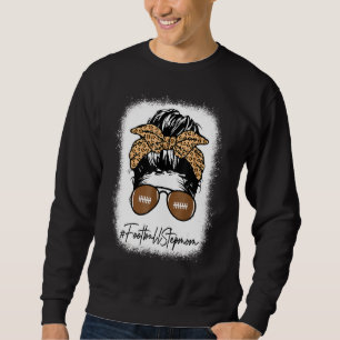 Bleached Football Stepmuti Life mit Leopard Messy Sweatshirt