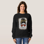 Bleached Football With Leopard And Messy Bun Playe Sweatshirt (Vorne ganz)