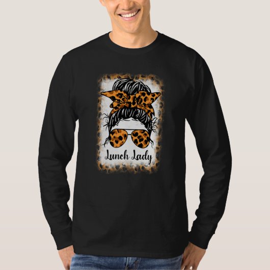 Bleached Leopard Lunch Lady Messy Bun  Lunch Lady  T-Shirt (Vorderseite)
