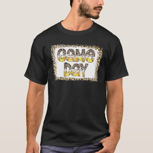Bleached Leopard Softball Game Day Vibes Softball T-Shirt (Vorderseite)