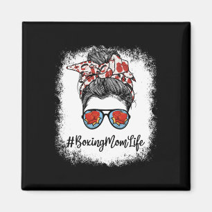 Bleached Life Boxing Mama Leopard Messy Bun Gles Magnet