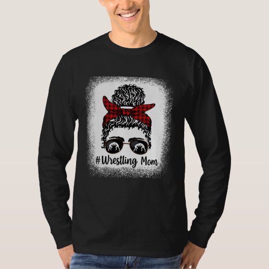 Bleached Life Wrestling Mom Leopard Messy bun Glas T-Shirt (Vorderseite)